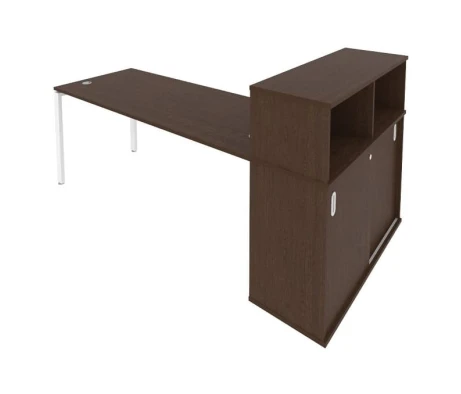 Стол письменный на П-образном м/к с опорным шкафом-купе 221x112x109,8 Метал Систем / Metal System