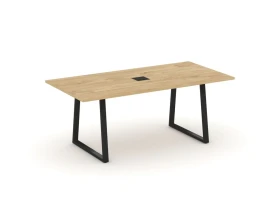Стол переговорный опоры трапеция с лючком 1980x980x750 Стайл Проджект Директ / Style Project Direct images