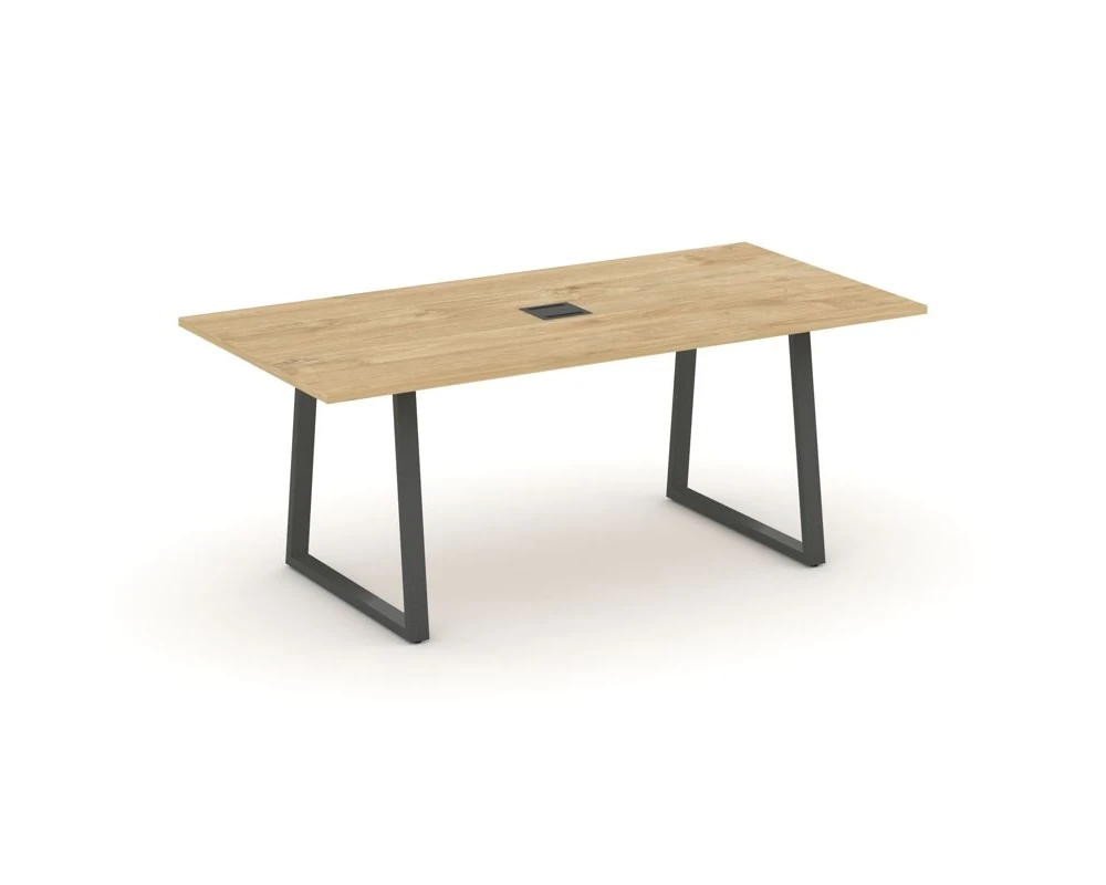Стол переговорный опоры трапеция с лючком 1980x980x750 Стайл Проджект Директ / Style Project Direct