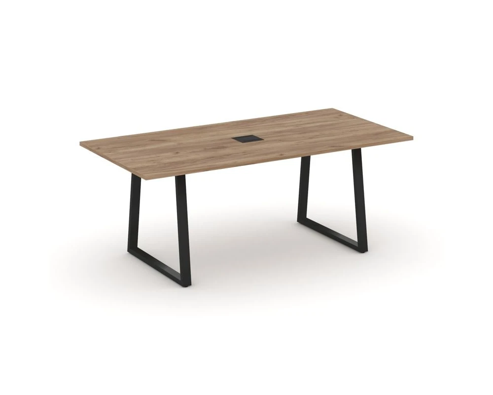 Стол переговорный опоры трапеция с лючком 1980x980x750 Стайл Проджект Директ / Style Project Direct