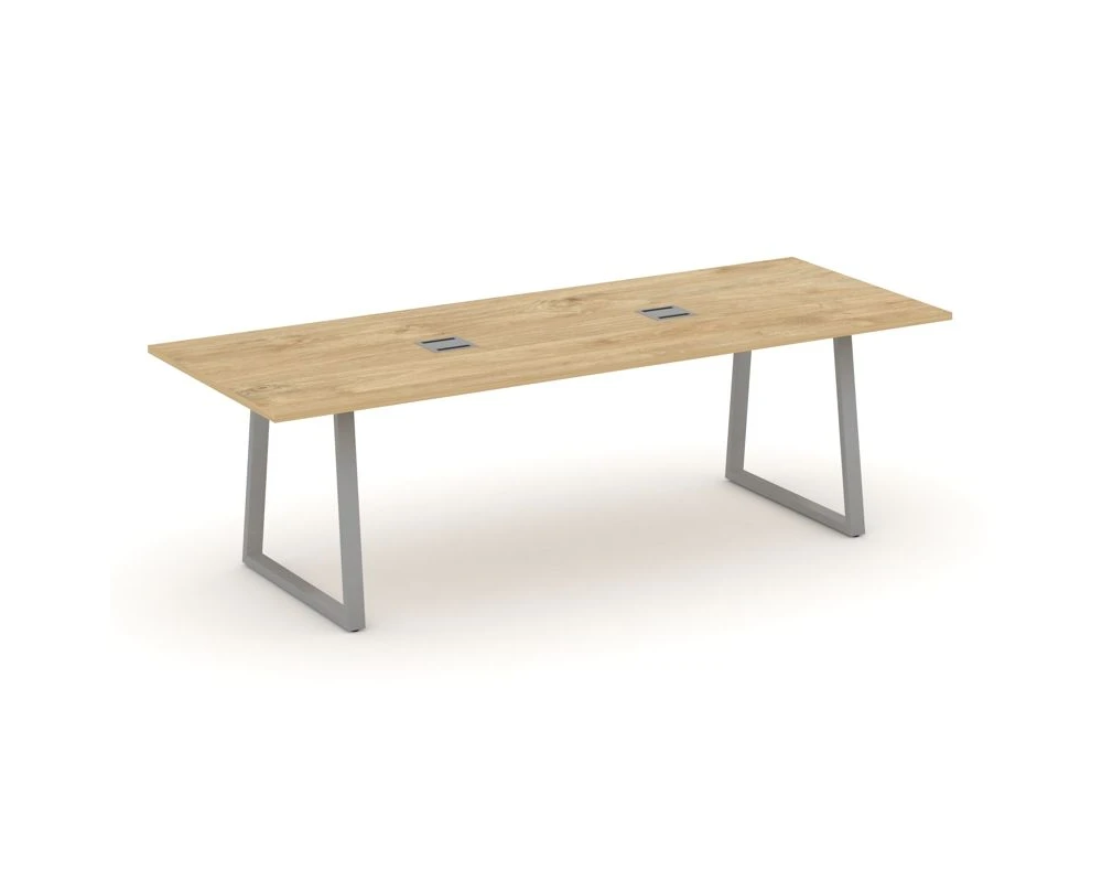 Стол переговорный опоры трапеция с лючком 2580x980x750 Стайл Проджект Директ / Style Project Direct