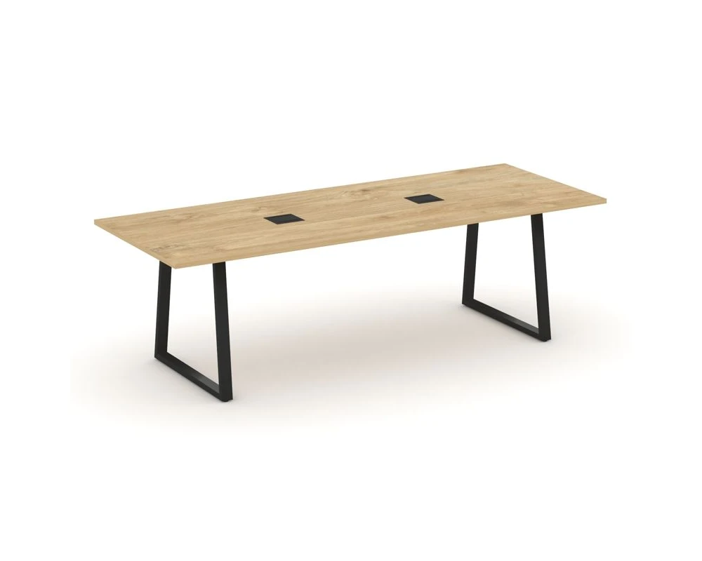 Стол переговорный опоры трапеция с лючком 2580x980x750 Стайл Проджект Директ / Style Project Direct