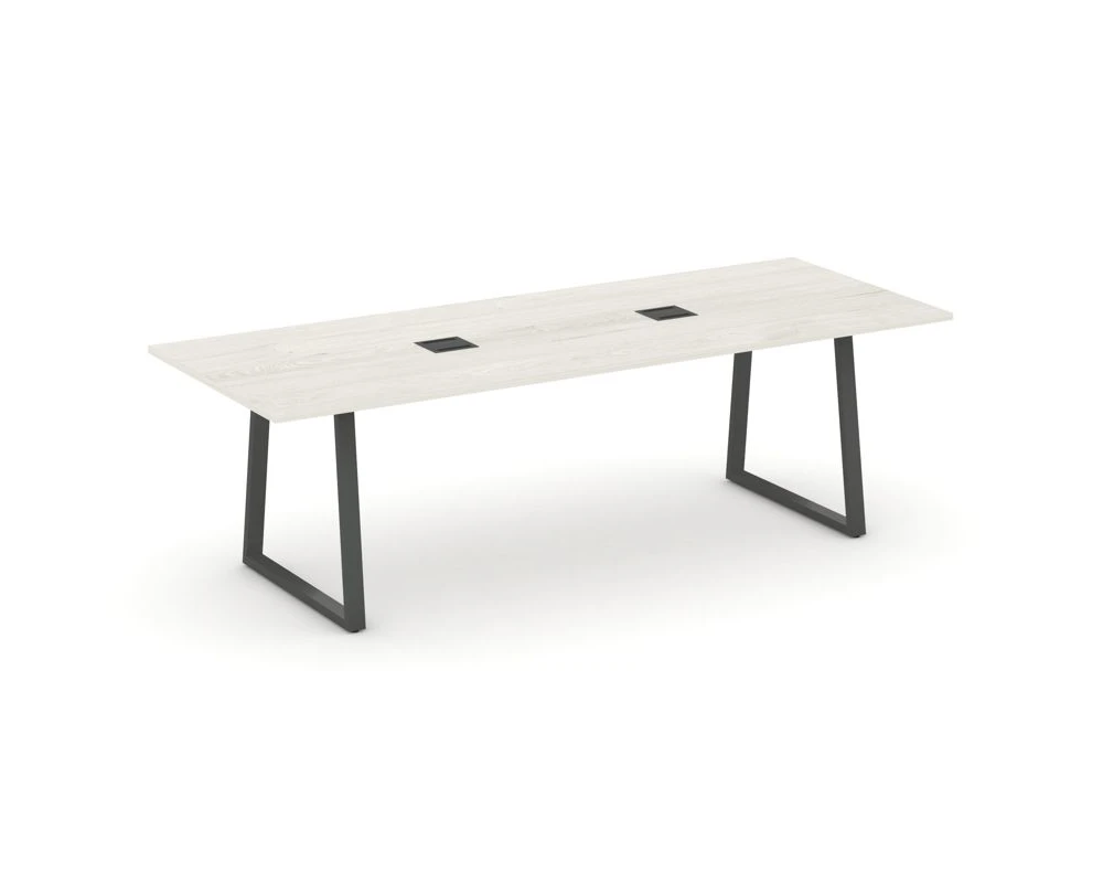 Стол переговорный опоры трапеция с лючком 2580x980x750 Стайл Проджект Директ / Style Project Direct