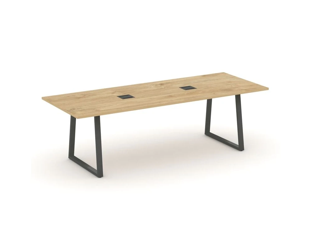 Стол переговорный опоры трапеция с лючком 2580x980x750 Стайл Проджект Директ / Style Project Direct
