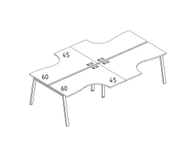Рабочая станция из столов (4х160) Классика каркас TRE A4.PRO images