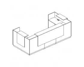 Стойка ресепшн П-образная (полки высокие) с подсветкой A4 images
