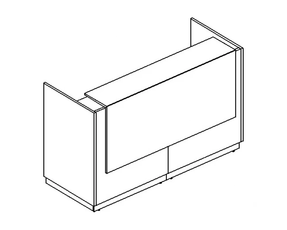 Стойка ресепшн прямая (полка высокая) с подсветкой 185x73x115 A4
