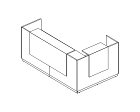 Стойка ресепшн угловая левая (полки высокие) с подсветкой A4 images