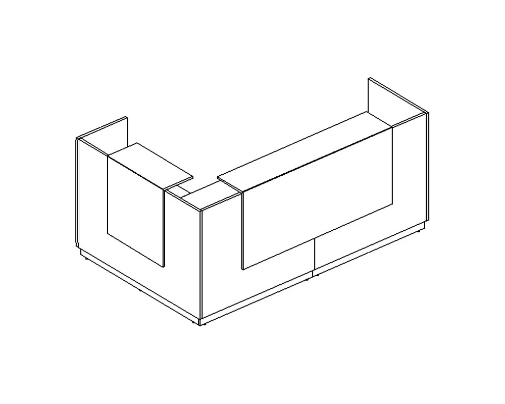 Стойка ресепшн угловая правая (полки высокие) с подсветкой A4