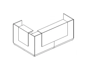 Стойка ресепшн угловая правая (полки высокие) с подсветкой A4 images