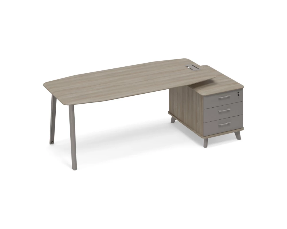 Стол руководителя на тумбе малой (тип 2) Time Metal