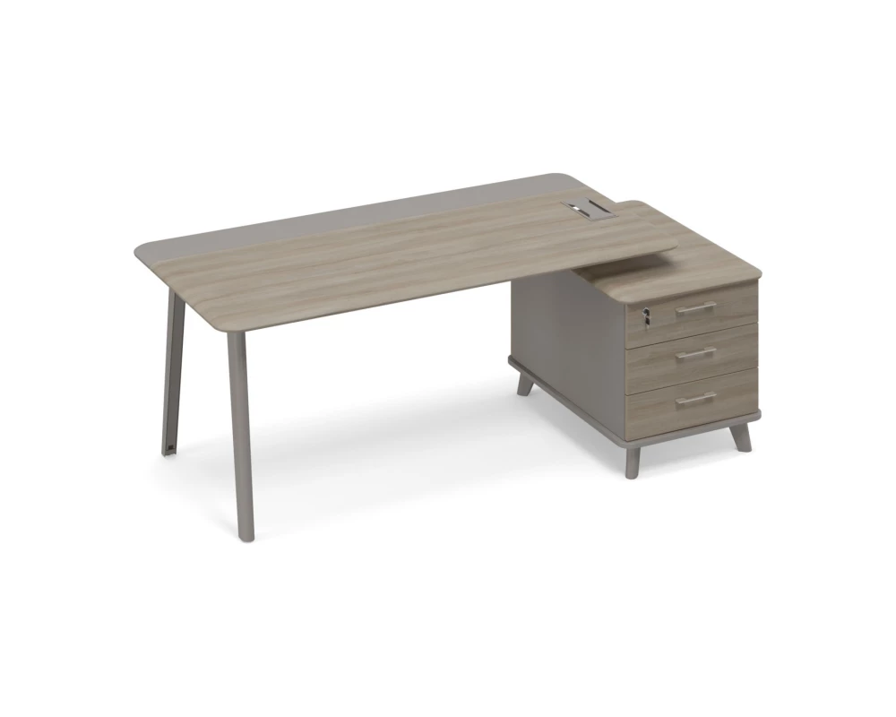 Стол руководителя правый комбинированный с тумбой малой (тип 1) Time Metal