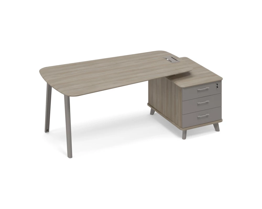 Стoл с малой опорной тумбой (тип 3) для руководителя Time Metal