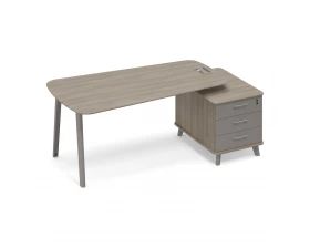 Стoл с малой опорной тумбой (тип 3) для руководителя Time Metal images