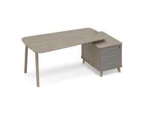 Стол руководителя на опорной тумбе малой (тип 3) WOOD Time Wood images