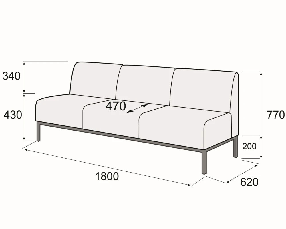 Диван 3-х местный Сигма лайт