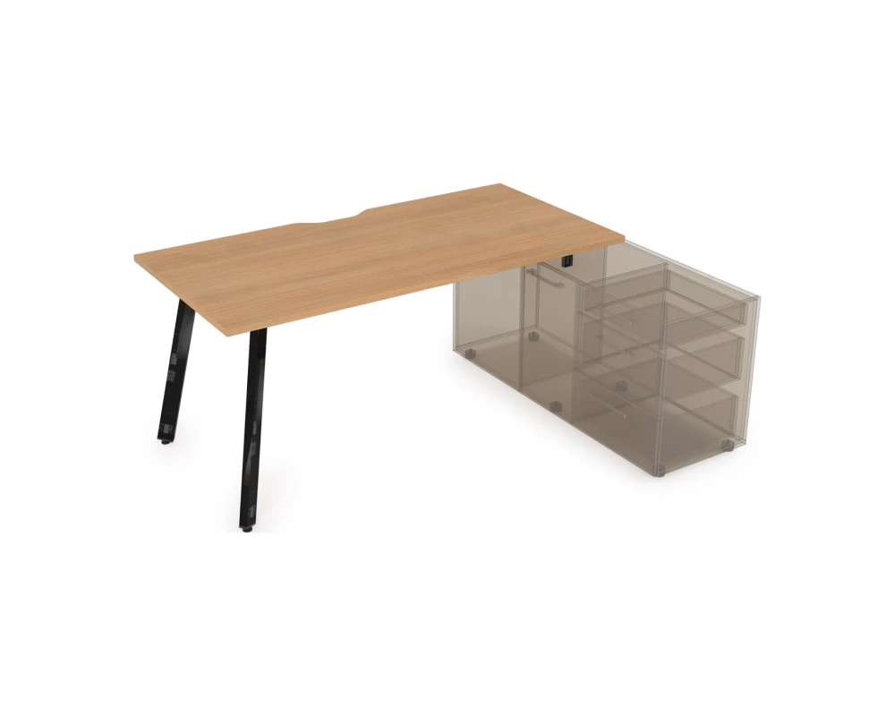 Стол с тумбой опорной, с вырезом (1600x800x750) АРРЕДО / ARREDO