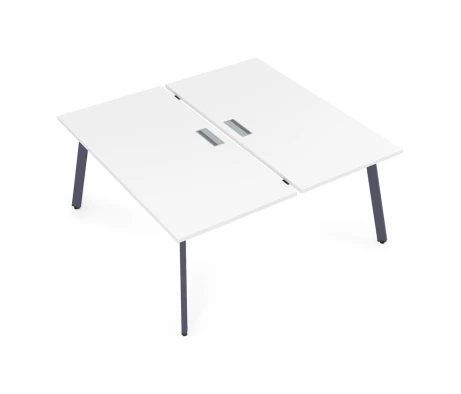 Стол системы Бенч, сдвоенный, на 2 рабочих места, с вырезом - начальный (1600x1435x750) АРРЕДО / ARREDO