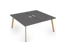 Стол системы Бенч, сдвоенный, на 2 рабочих места, с вырезом - средний (1200x1235x750) АРРЕДО / ARREDO images