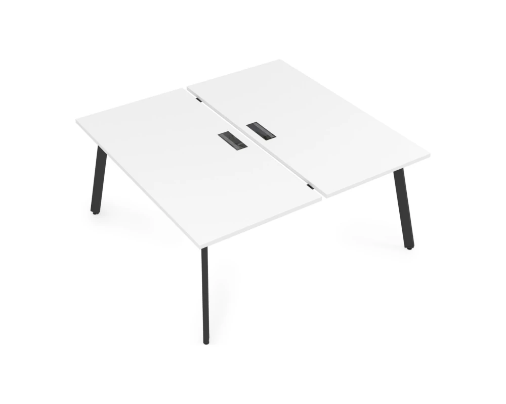 Стол системы Бенч, сдвоенный, на 2 рабочих места, с вырезом - средний (1200x1235x750) АРРЕДО / ARREDO