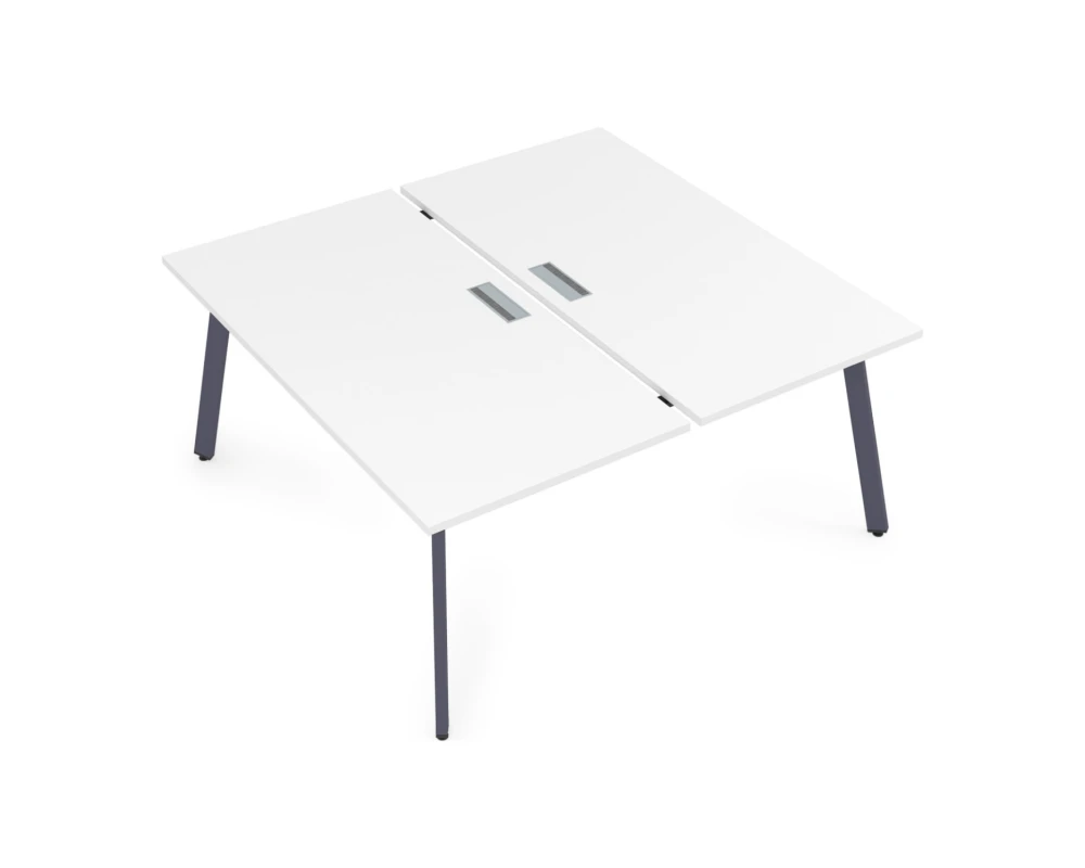 Стол системы Бенч, сдвоенный, на 2 рабочих места, с вырезом - средний (1200x1235x750) АРРЕДО / ARREDO