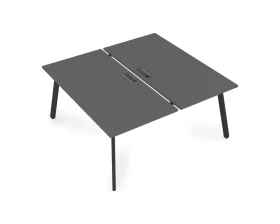 Стол системы Бенч, сдвоенный, на 2 рабочих места, с вырезом - средний (1600x1635x750) АРРЕДО / ARREDO images