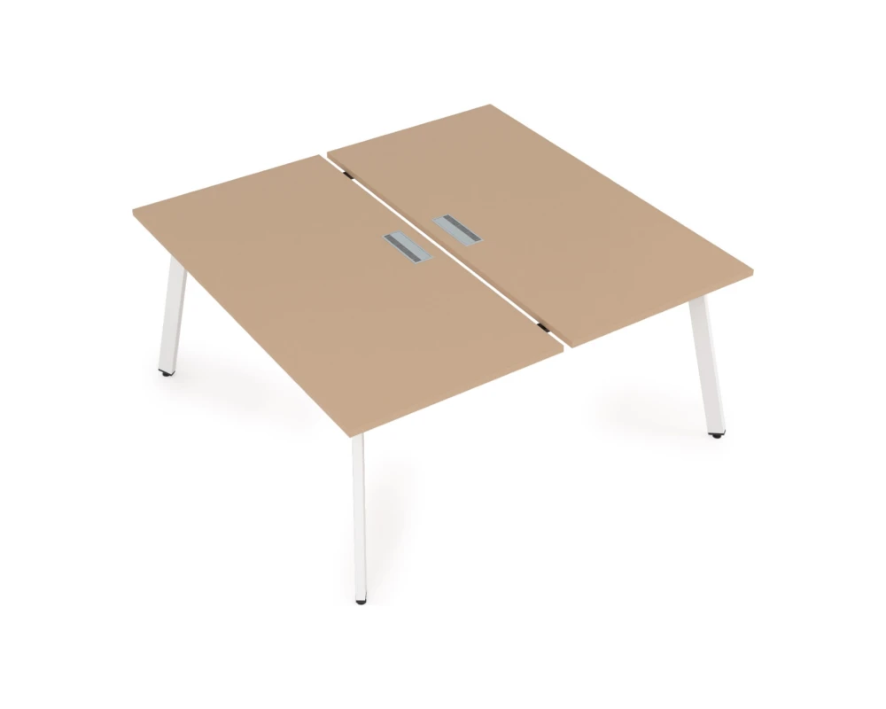 Стол системы Бенч, сдвоенный, на 2 рабочих места, с вырезом - средний (1600x1635x750) АРРЕДО / ARREDO