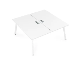 Стол системы Бенч, сдвоенный, на 2 рабочих места, с вырезом - средний (1600x1635x750) АРРЕДО / ARREDO images