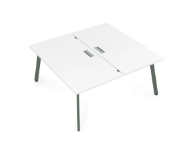 Стол системы Бенч, сдвоенный, на 2 рабочих места, с вырезом - средний (1600x1635x750) АРРЕДО / ARREDO images