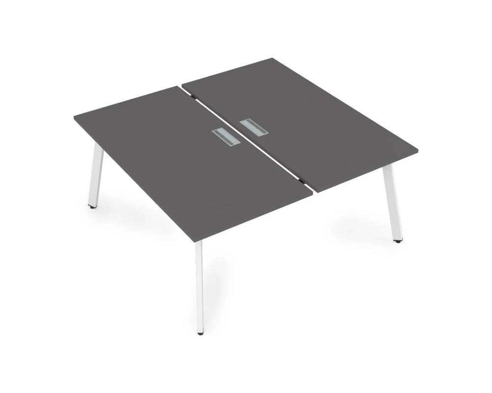 Стол системы Бенч, сдвоенный, на 2 рабочих места, с вырезом - средний (1800x1635x750) АРРЕДО / ARREDO