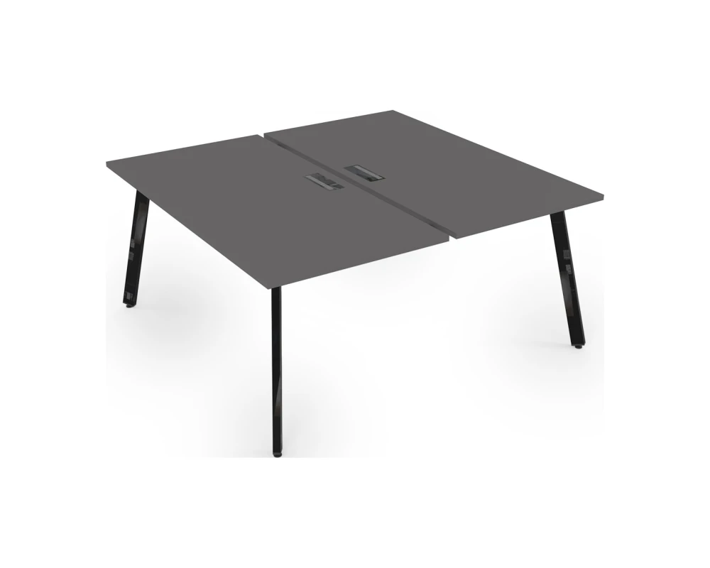 Стол системы Бенч, сдвоенный, на 2 рабочих места, с вырезом - средний (1800x1635x750) АРРЕДО / ARREDO