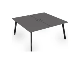 Стол системы Бенч, сдвоенный, на 2 рабочих места, с вырезом - средний (1800x1635x750) АРРЕДО / ARREDO images