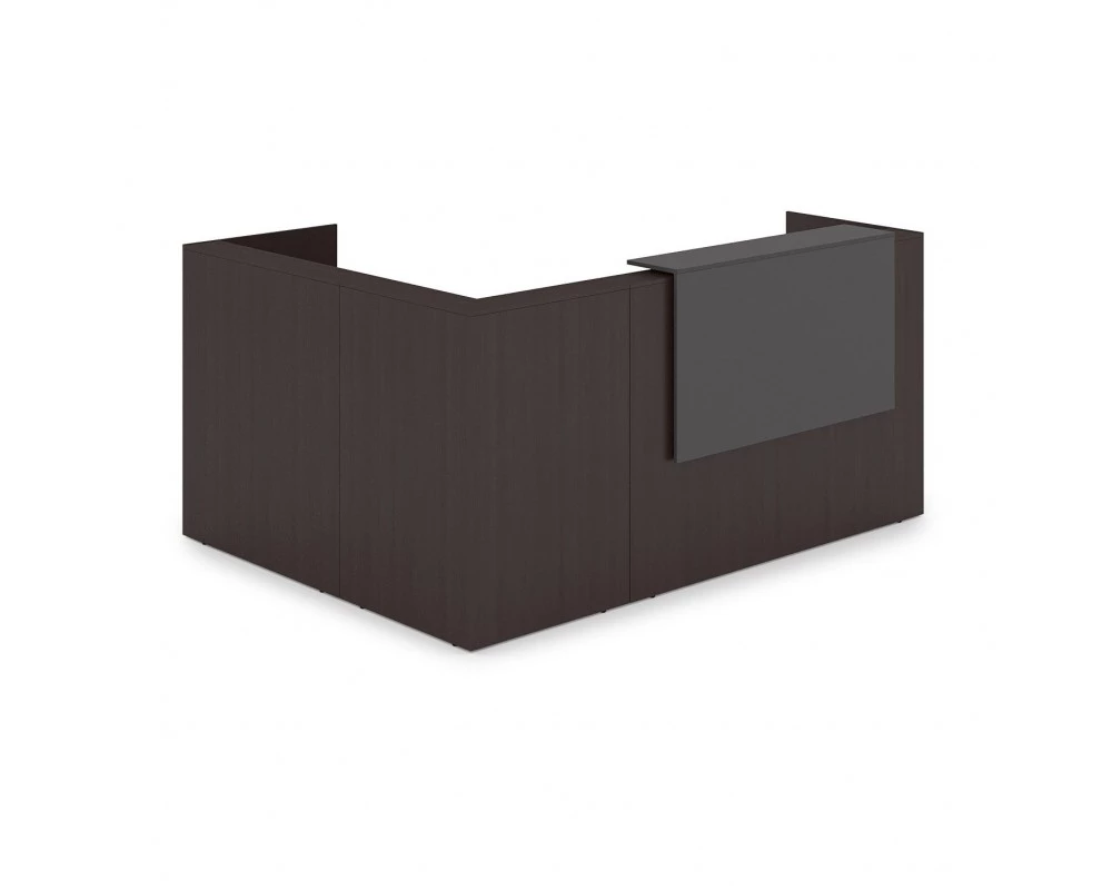 Комплект Ресепшн с фартуком ЛДСП (2344*1777*1161) (с подсветкой) 1КР-ДС.102.1 Lounge