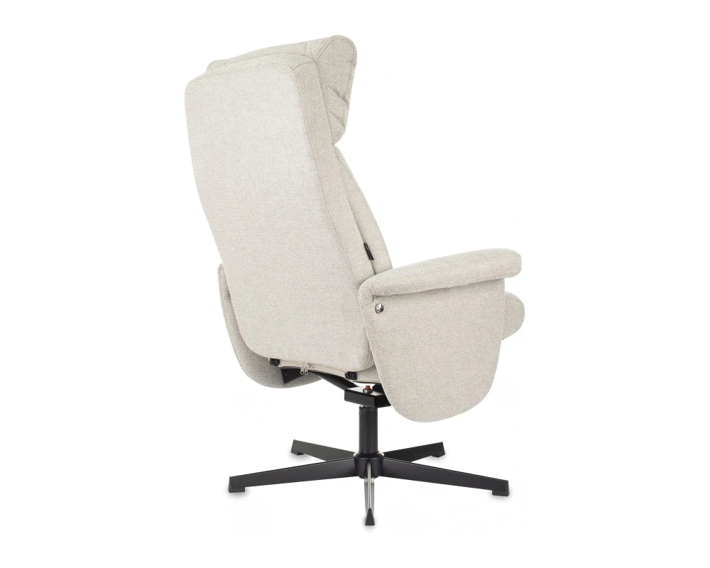 Кресло Бюрократ БАРОН / BARON с пуфом Ткань, Бежевый