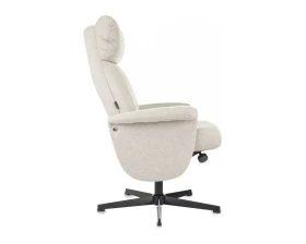 Кресло Бюрократ БАРОН / BARON с пуфом Ткань, Бежевый images