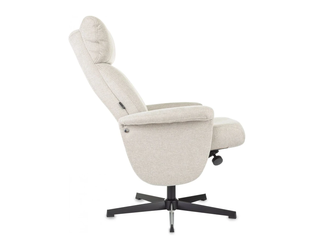 Кресло Бюрократ БАРОН / BARON с пуфом Ткань, Бежевый