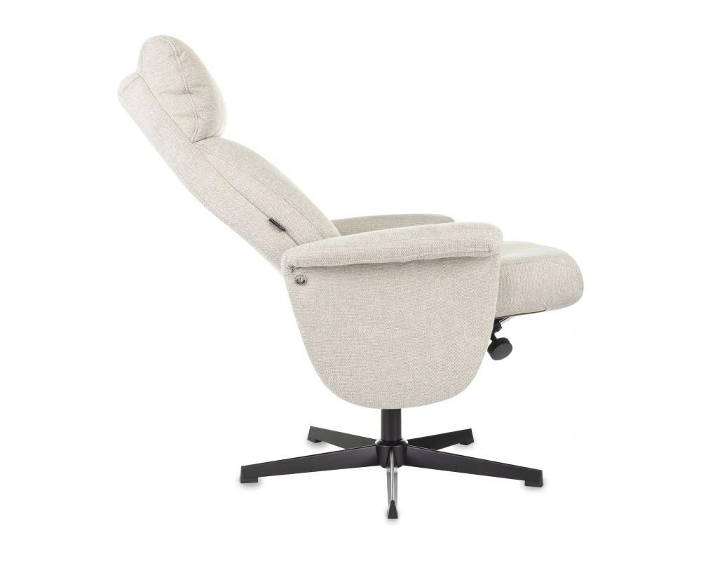 Кресло Бюрократ БАРОН / BARON с пуфом Ткань, Бежевый
