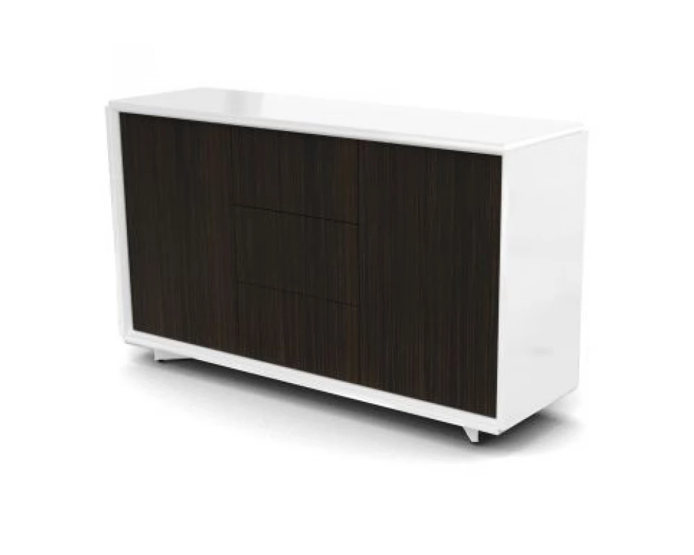 Греденция 2 двери + 3 ящика 159х46х92,4 Platinum Венге/Белый глянец