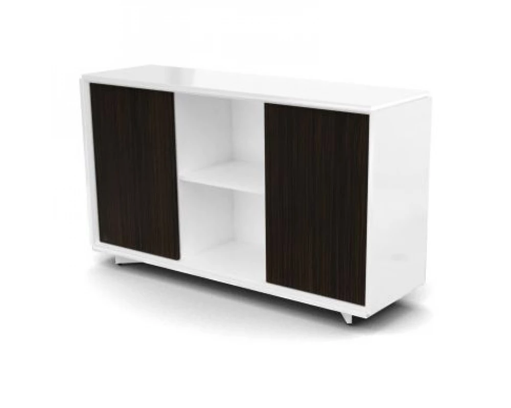 Греденция 2 двери + ниша 159х46х92,4 Platinum Венге/Белый глянец