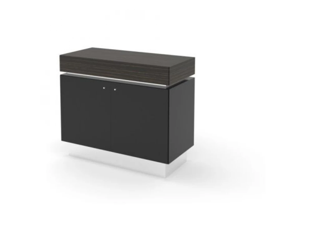 Греденция, 2 двери+2 ящика 110х51х95 Trevizo Венге/Черный глянец