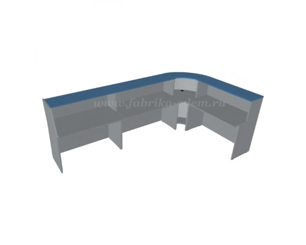 Стойка ресепшен угловая 187x187x116 Эдем (угол - металл. пластик)