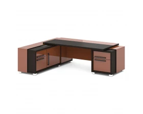 Стол с тумбой и греденцией (беспроводная зарядка, 2xUSB, розетка) 2470х2016х750 Grace images