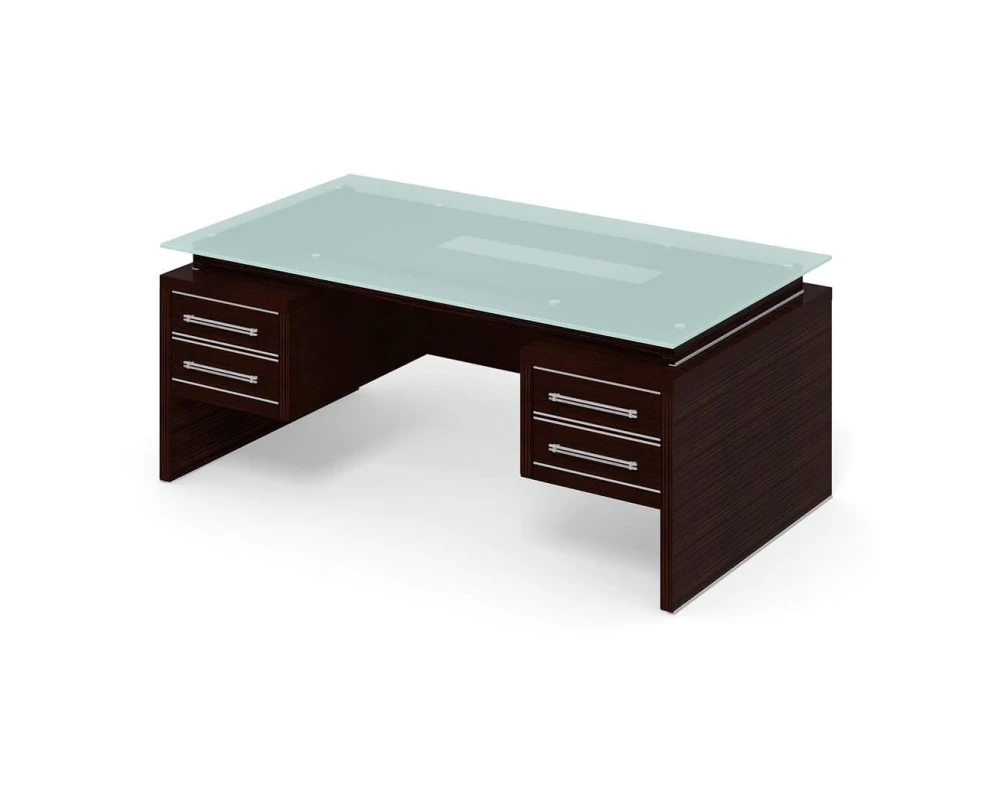 Стол руководителя ПК-ДПК-СТ200Х100СМ/ПТ2-В4 Дипломат-кристалл