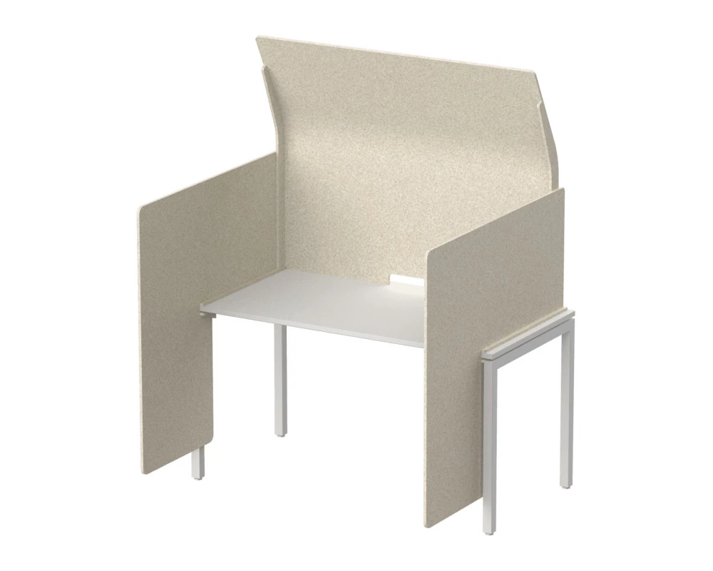 Кабина с высоким экраном-парусом и низкими боковыми стенками-ширмами 115х112х163 Forest Office Лебединый пух