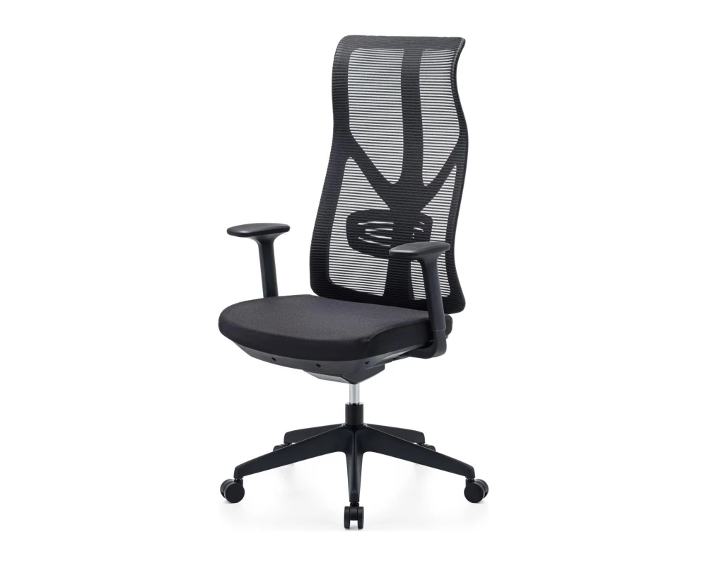 Кресло VIKING-11 M122С-1 Сетка/Ткань, Черный