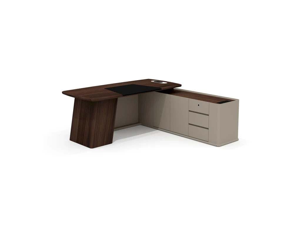 Стол руководителя с опорной тумбой правый AS-20.1R Астон / Aston (ms)