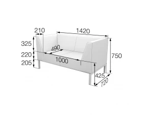 Диван 2-местный Rt2 Райт MVK images