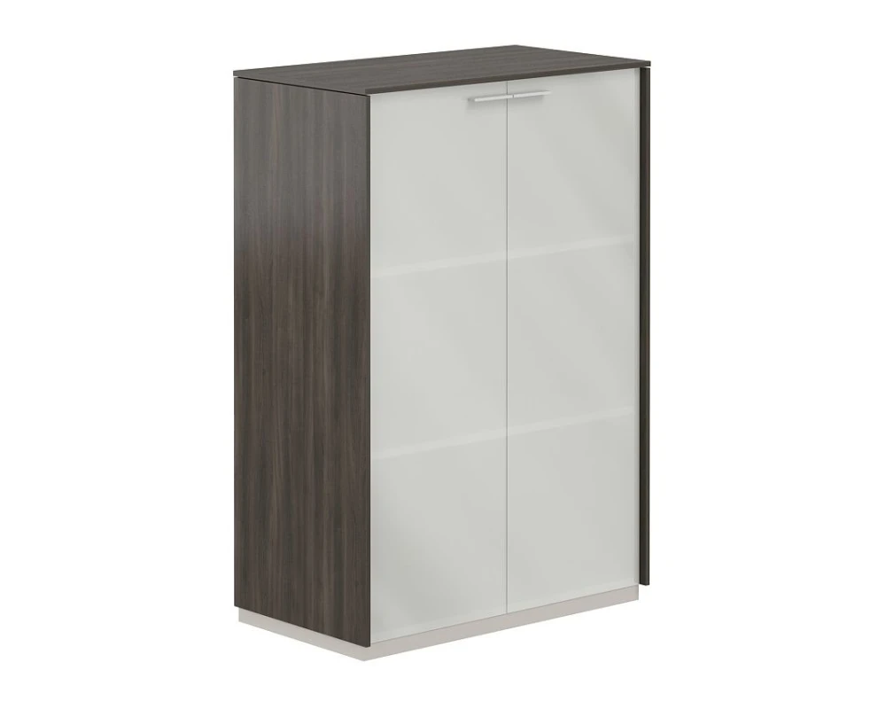 Шкаф средний со стеклом мат. Атлас / Atlas Брэнсон трюфель