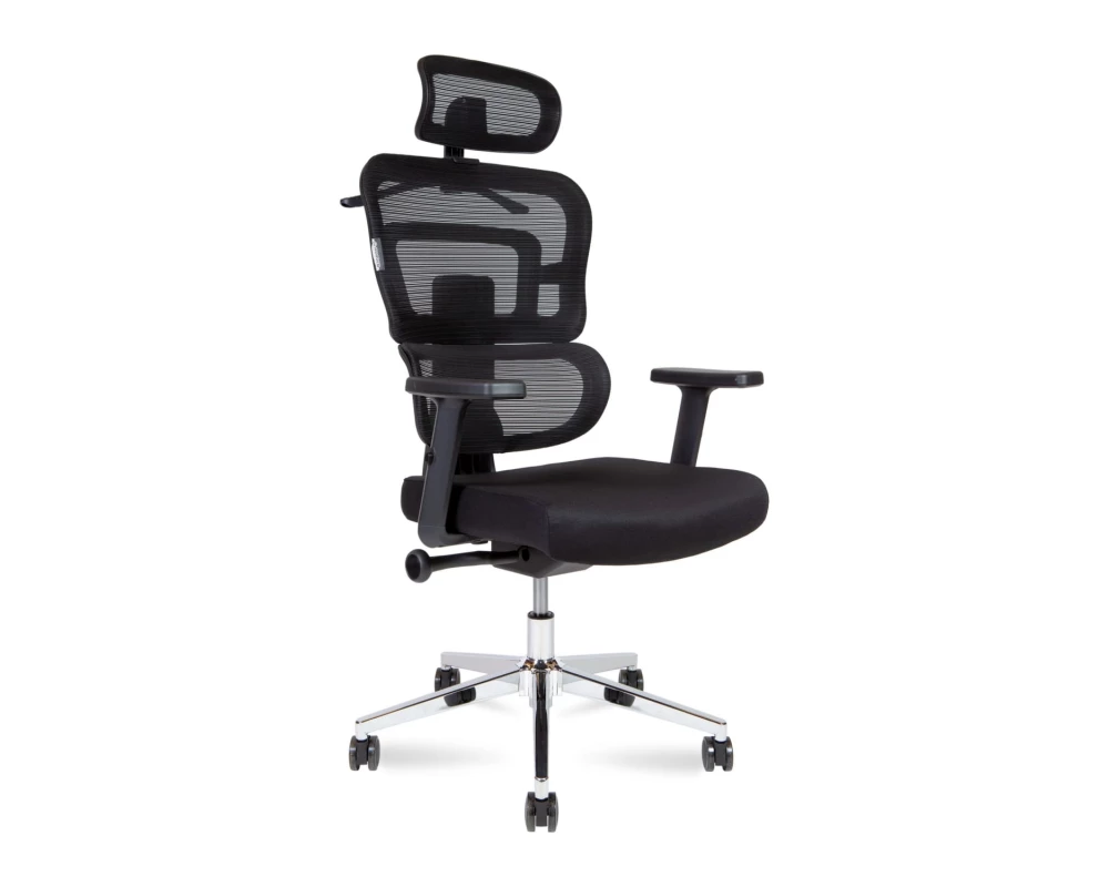 Кресло Norden Ergo Сетка/Ткань, Черный