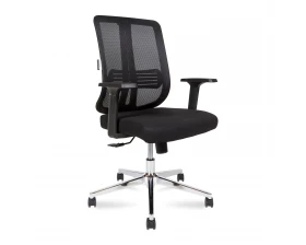 Кресло Norden Tema Сhrome 2D LB Сетка/Ткань, Черный images